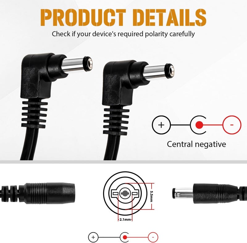 STRICH SPA-10 Guitar Pedal Power Supply Adapter (1000mA -1A) AC DC 9V, Compatible for Guitar Pedal Bass Effect Pedal Board (Tip Negative), 6 Way Daisy Chain Cables - Image 5